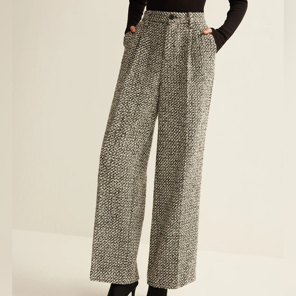Commense Black and White Straight Leg Pants